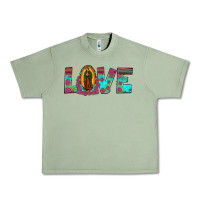 Oil Green love our lady of guadalupe Urban Heavy Tee - JahusDesignShop