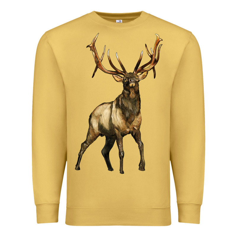Elk Deer Premium Sweatshirt by LillyAllenDesigns | Teevron