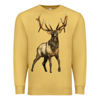 Antique Gold elk deer Premium Sweatshirt - LillyAllenDesigns
