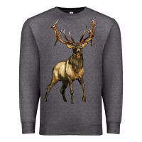 Charcoal Heather elk deer Premium Sweatshirt - LillyAllenDesigns