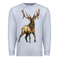 Heather Grey elk deer Premium Sweatshirt - LillyAllenDesigns