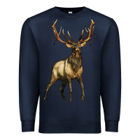 Navy elk deer Premium Sweatshirt - LillyAllenDesigns