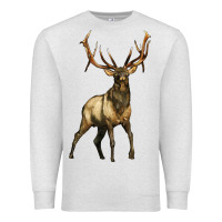Oatmeal Heather elk deer Premium Sweatshirt - LillyAllenDesigns