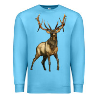 Ocean Blue elk deer Premium Sweatshirt - LillyAllenDesigns