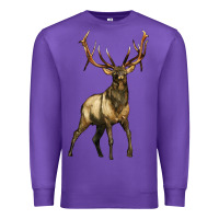 Purple elk deer Premium Sweatshirt - LillyAllenDesigns