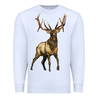 White elk deer Premium Sweatshirt - LillyAllenDesigns
