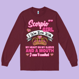 As A Scorpio Girl Zodiac Girls Long Sleeve Tee Designed By Jasminsmagicworld