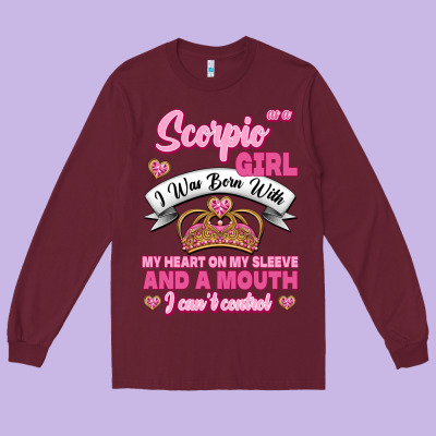 As A Scorpio Girl Zodiac Girls Long Sleeve Tee Designed By Jasminsmagicworld