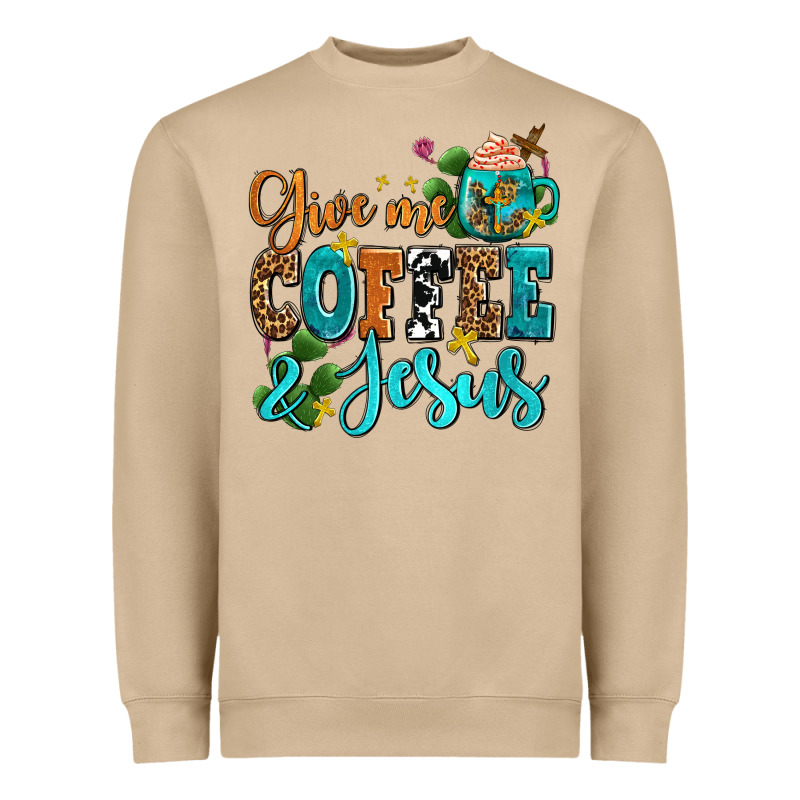 Gıve Me Coffee And Jesus Heavyweight Sweatshirt by AdoDesignShop | Teevron