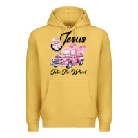 Antique Gold Leopard Floral Pink Car Jesus Take The Wheel Premium Hoodie - Bettercallsaul