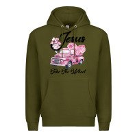 Army Green Leopard Floral Pink Car Jesus Take The Wheel Premium Hoodie - Bettercallsaul