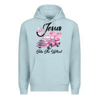 Leopard Floral Pink Car Jesus Take The Wheel Premium Hoodie | Teevron