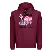 Burgundy Leopard Floral Pink Car Jesus Take The Wheel Premium Hoodie - Bettercallsaul