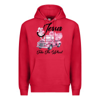 Cardinal Leopard Floral Pink Car Jesus Take The Wheel Premium Hoodie - Bettercallsaul
