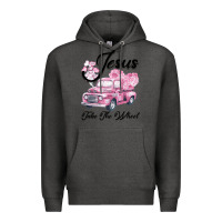 Charcoal Heather Leopard Floral Pink Car Jesus Take The Wheel Premium Hoodie - Bettercallsaul