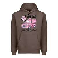 Coffee Leopard Floral Pink Car Jesus Take The Wheel Premium Hoodie - Bettercallsaul