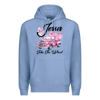 Colony Blue Leopard Floral Pink Car Jesus Take The Wheel Premium Hoodie - Bettercallsaul