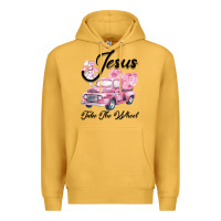 Mustard Leopard Floral Pink Car Jesus Take The Wheel Premium Hoodie - Bettercallsaul