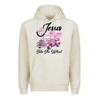 Oatmeal Heather Leopard Floral Pink Car Jesus Take The Wheel Premium Hoodie - Bettercallsaul