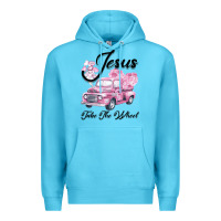 Ocean Blue Leopard Floral Pink Car Jesus Take The Wheel Premium Hoodie - Bettercallsaul