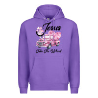 Purple Leopard Floral Pink Car Jesus Take The Wheel Premium Hoodie - Bettercallsaul