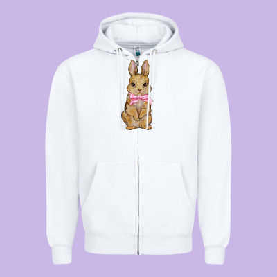 Easter Rabbit Zipper Hoodie Designed By Nancycooperartshop