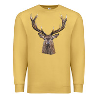 Antique Gold elk deer head Premium Sweatshirt - LillyAllenDesigns