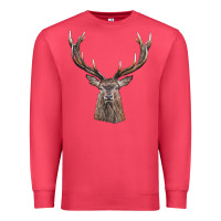 Cardinal elk deer head Premium Sweatshirt - LillyAllenDesigns