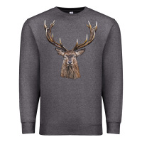 Charcoal Heather elk deer head Premium Sweatshirt - LillyAllenDesigns