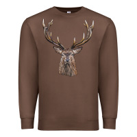 Chestnut elk deer head Premium Sweatshirt - LillyAllenDesigns