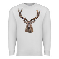 Dove Grey elk deer head Premium Sweatshirt - LillyAllenDesigns