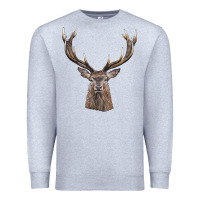 Heather Grey elk deer head Premium Sweatshirt - LillyAllenDesigns