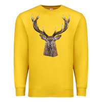 Lemon elk deer head Premium Sweatshirt - LillyAllenDesigns