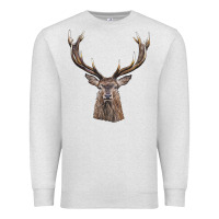 Oatmeal Heather elk deer head Premium Sweatshirt - LillyAllenDesigns