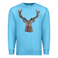 Ocean Blue elk deer head Premium Sweatshirt - LillyAllenDesigns