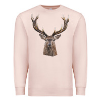 Pale Pink elk deer head Premium Sweatshirt - LillyAllenDesigns