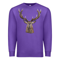 Purple elk deer head Premium Sweatshirt - LillyAllenDesigns