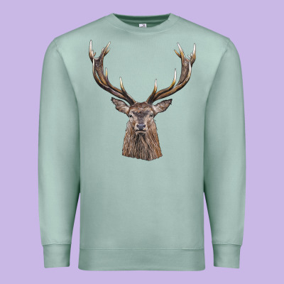 Elk Deer Head Premium Sweatshirt Designed By Lillyallendesigns