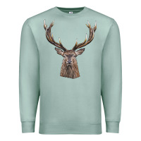 Seafoam elk deer head Premium Sweatshirt - LillyAllenDesigns