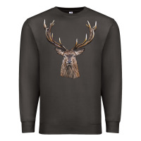 Smoke elk deer head Premium Sweatshirt - LillyAllenDesigns