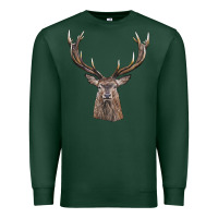 Sports Green elk deer head Premium Sweatshirt - LillyAllenDesigns