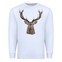 White elk deer head Premium Sweatshirt - LillyAllenDesigns