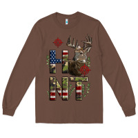 Chestnut Deer Hunting Usa Flag Long Sleeve Tee - LillyAllenDesigns