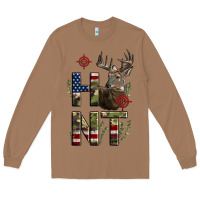 Toasted Coconut Deer Hunting Usa Flag Long Sleeve Tee - LillyAllenDesigns