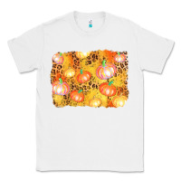 White fall pumpkin background Classic Tee - AdoDesignShop