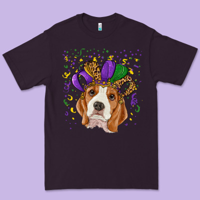 Premium Tee mardi gras beagle