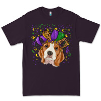Plum mardi gras beagle Premium Tee - RanaPortraitStore
