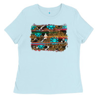 Baby Blue western background Ladies Tee - RanaPortraitStore