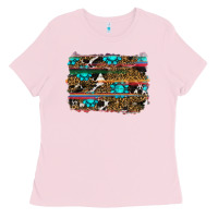 Bubblegum Pink western background Ladies Tee - RanaPortraitStore