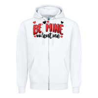 White be mine valentine Zipper Hoodie - MaliasSmallBusiness